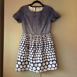 Broadway & Broome by Madewell Polka Dot Blue and White Cotton Dress
